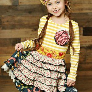 Mustard Pie Reagan Apron Dress Alphabet